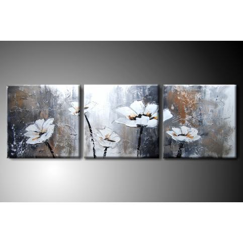 MO Vícedílný obraz bílé květy Rozměry: 120x40cm MODLV003/120X40 - Veselá Žena.cz