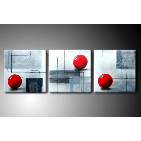 MO Vícedílný obraz na plátně červené koule Rozměry: 120x40cm MODLV006/120X40 - Veselá Žena.cz