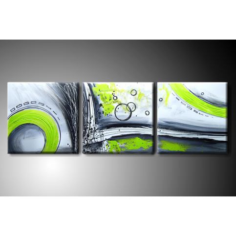 MO Vícedílný obraz na plátně zelená abstrakce Rozměry: 120x40cm MODLV007/120X40 - Veselá Žena.cz
