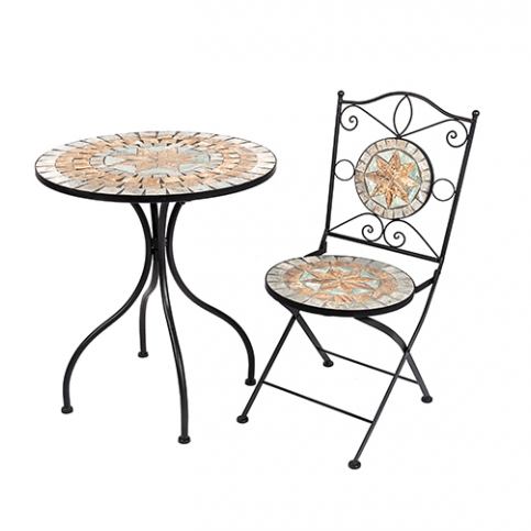 DENK GESCHENKE Židle Stella | s mozaikou | kov | 92x38x38cm DG17824 - Veselá Žena.cz