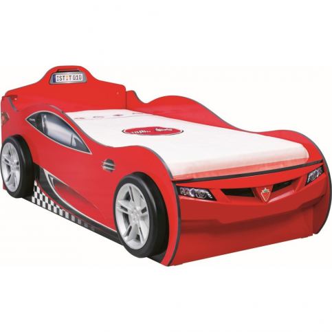 Červená dětská postel ve tvaru auta s úložným prostorem Coupe Carbed With Friend Bed - Bonami.cz
