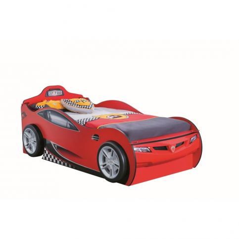 Červená dětská postel ve tvaru auta s úložným prostorem Race Cup Carbed With Friend - Bonami.cz
