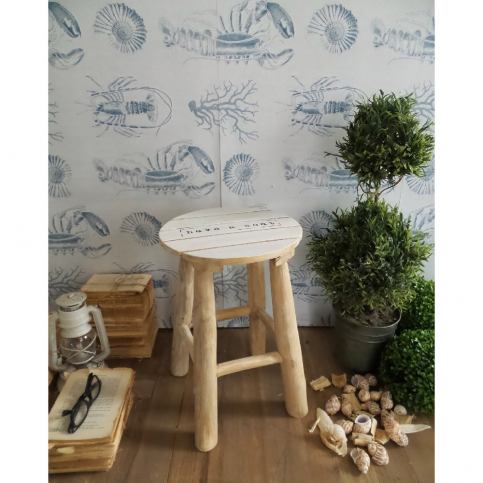 Stolička z teakového dřeva Orchidea Milano, výška 45 cm - Bonami.cz