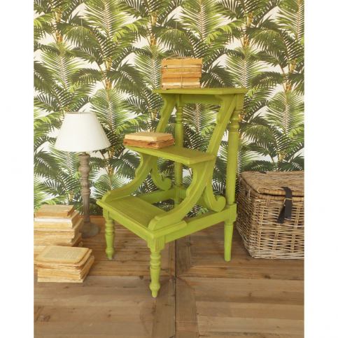 Zelená stolička z mahagonového dřeva Orchidea Milano Antique, výška 81 cm - Bonami.cz