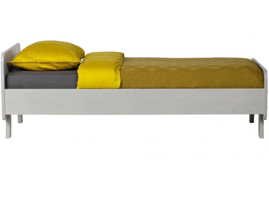 Šedá postel z masivního borovicového dřeva WOOOD Sammie, 95 x 205 cm - Bonami.cz