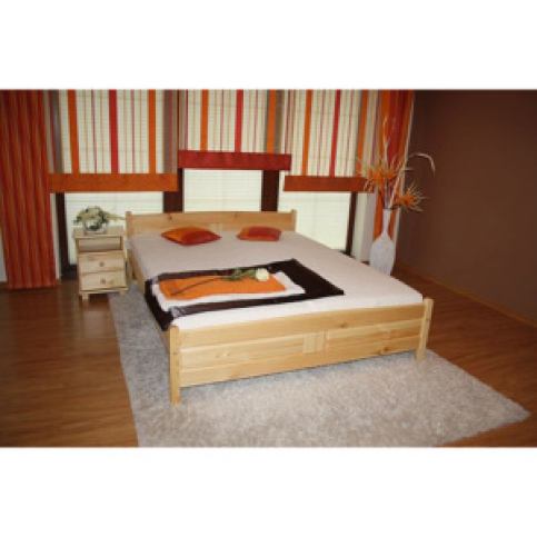 Vyvýšená postel ANGEL + rošt ZDARMA, 160x200cm, přírodní-lak - Favi.cz