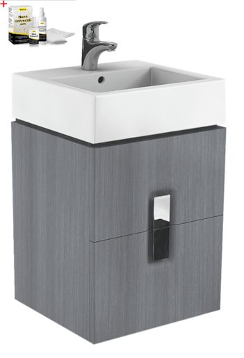 Koupelnová skříňka s umyvadlem Kolo Twins 50x57 cm grafit stříbrný SIKONKOTW502SG - Siko - koupelny - kuchyně