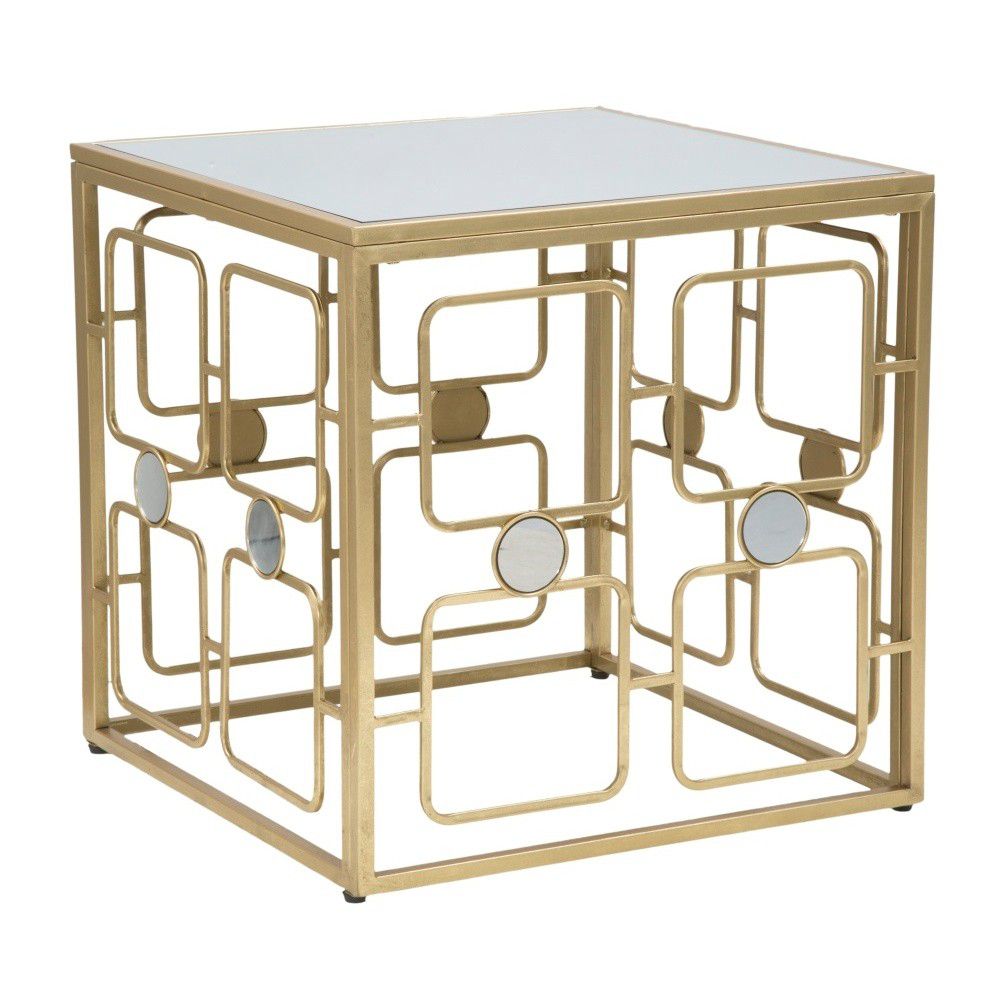 Konferenční stolek ve zlaté barvě Mauro Ferretti Coppia Cora, 57 x 57 cm - Bonami.cz