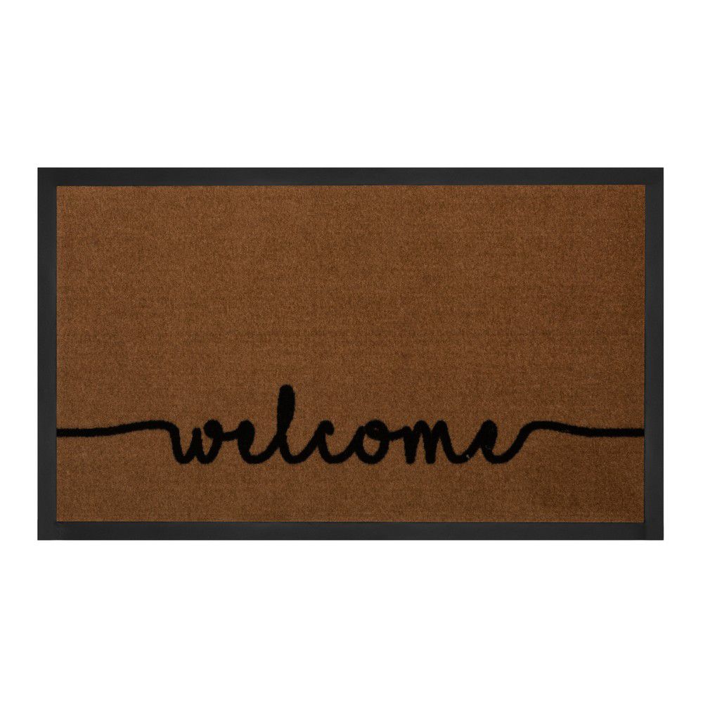 Hanse Home Collection koberce Protiskluzová rohožka Welcome 103794 Lightbrown Anthracite - 40x60 cm - Mujkoberec.cz