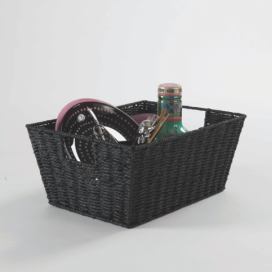 Compactor Ručně pletený košík ETNA, 31 x 24 x 14 cm, černá
