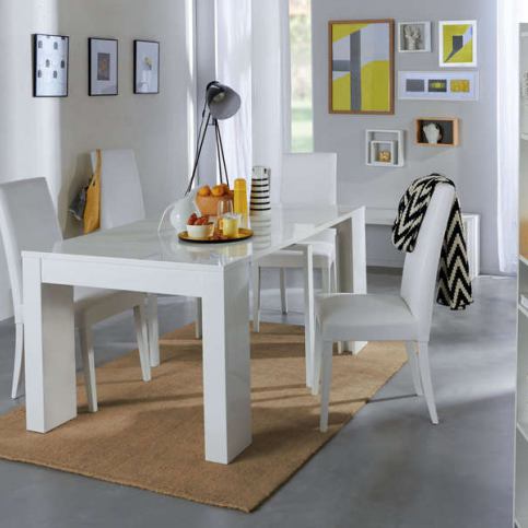 Jídelní stůl s rozkládáním Penny - bílý lesk - Nábytek Harmonia s.r.o.