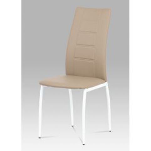 (AC-1195 CAP) Jídelní židle koženka cappuccino / bílý lak - Favi.cz