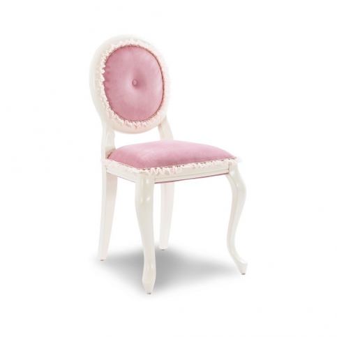 Bílá židle s růžovým polstrováním Dream Chair Pink - Bonami.cz