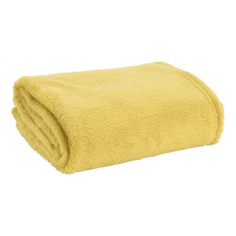 Fleecová deka světle žlutá - Výprodej Povlečení