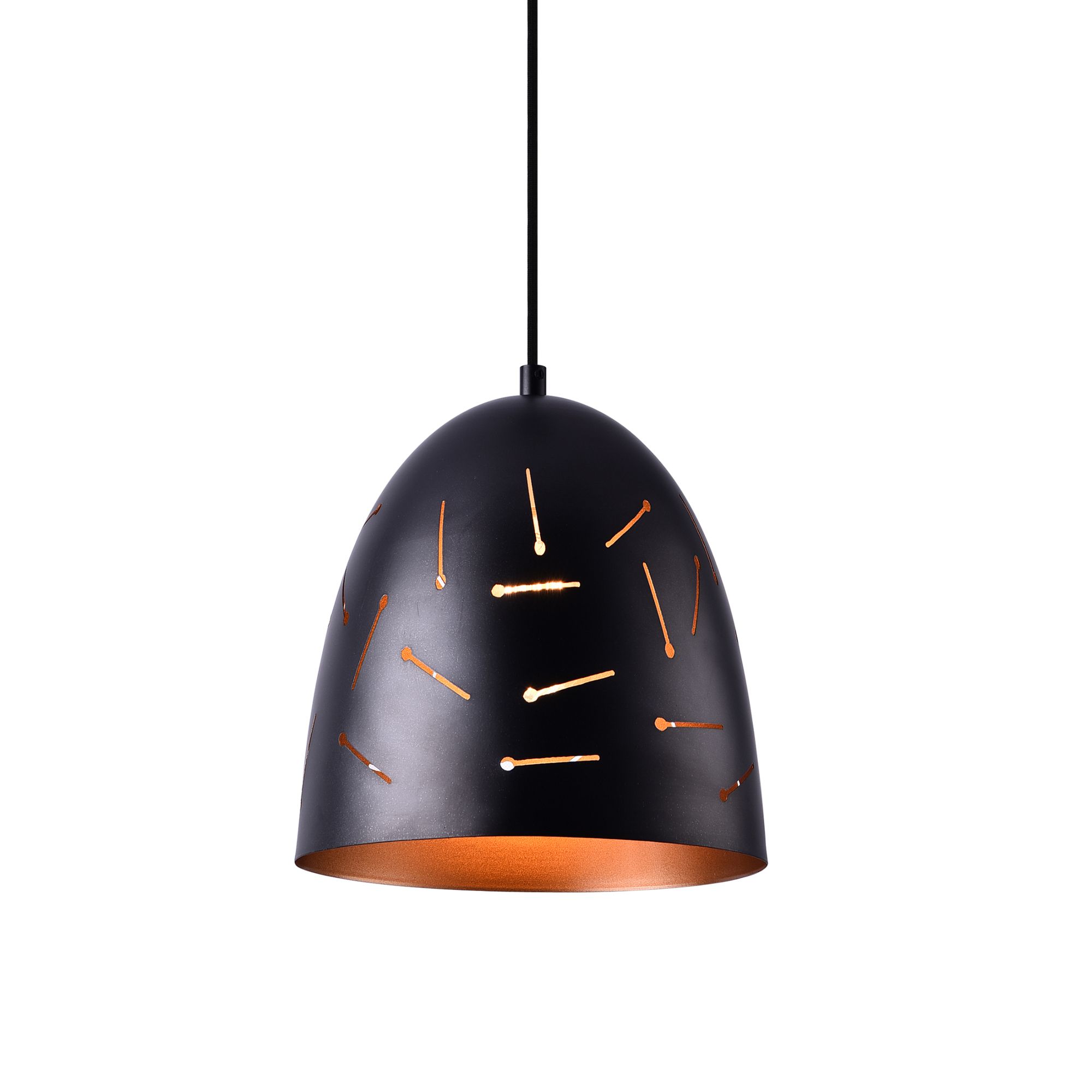 [lux.pro]® Dekoratívní designové závěsné svítidlo / stropní svítidlo - černá / měď (1 x E27) HT169903 - H.T. Trade Service GmbH & Co. KG