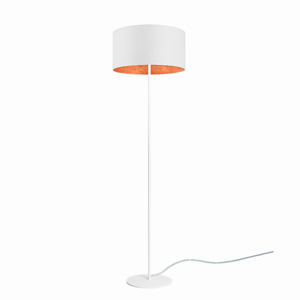 Bílá stojací lampa s detailem v měděné barvě Sotto Luce Mika, ⌀ 40 cm - Bonami.cz