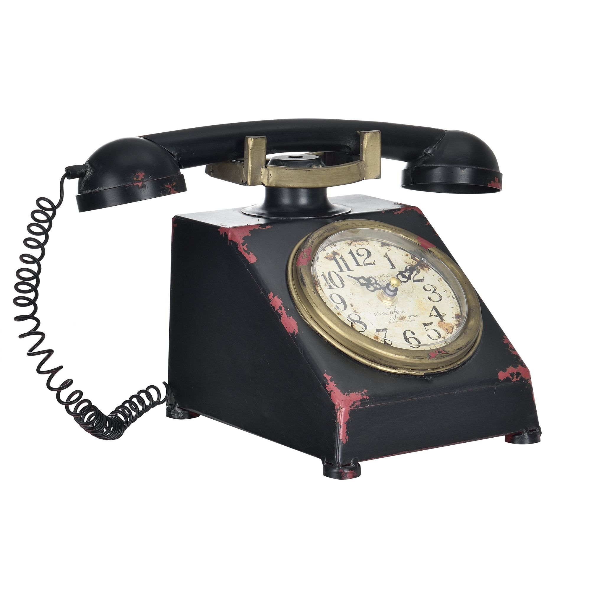 [en.casa]® Stolní hodiny ve tvaru telefónu - analogové - 33 x 20 x 19 cm - barevné - H.T. Trade Service GmbH & Co. KG
