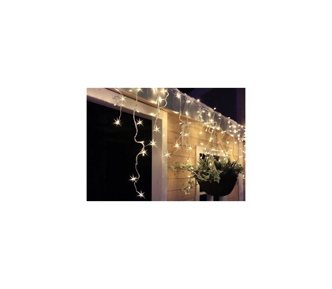  1V40-WW LED vánoční závěs, rampouchy, 120 LED, 3m x 0,7m, přívod 6m, venkovní, teplé světlo -  Svět-svítidel.cz
