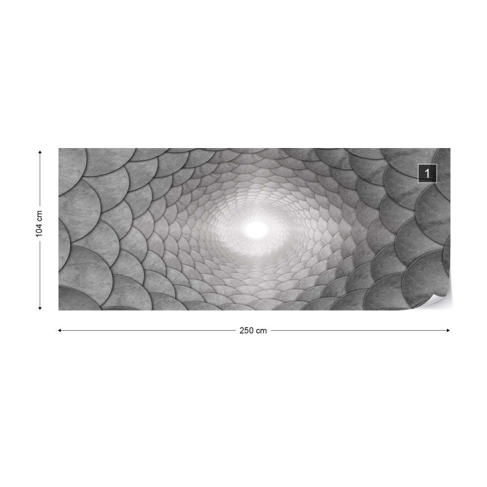 Fototapeta GLIX - 3D Grey Spiral + lepidlo ZDARMA Vliesová tapeta  - 250x104 cm - GLIX DECO s.r.o.