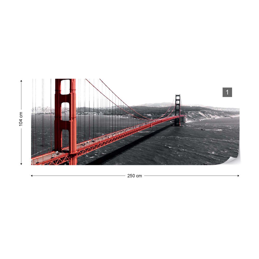 Fototapeta GLIX - City Golden Gate Bridge + lepidlo ZDARMA Vliesová tapeta  - 250x104 cm - GLIX DECO s.r.o.