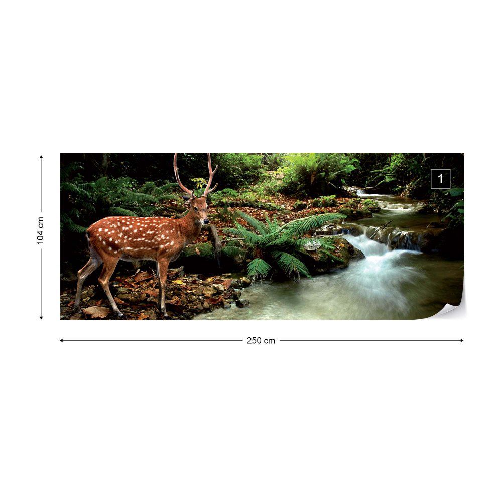 Fototapeta GLIX - Deer In Forest + lepidlo ZDARMA Vliesová tapeta  - 250x104 cm - GLIX DECO s.r.o.