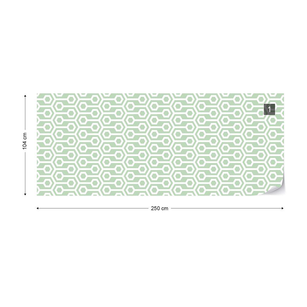 Fototapeta GLIX - Green Geometric Retro Pattern + lepidlo ZDARMA Vliesová tapeta  - 250x104 cm - GLIX DECO s.r.o.