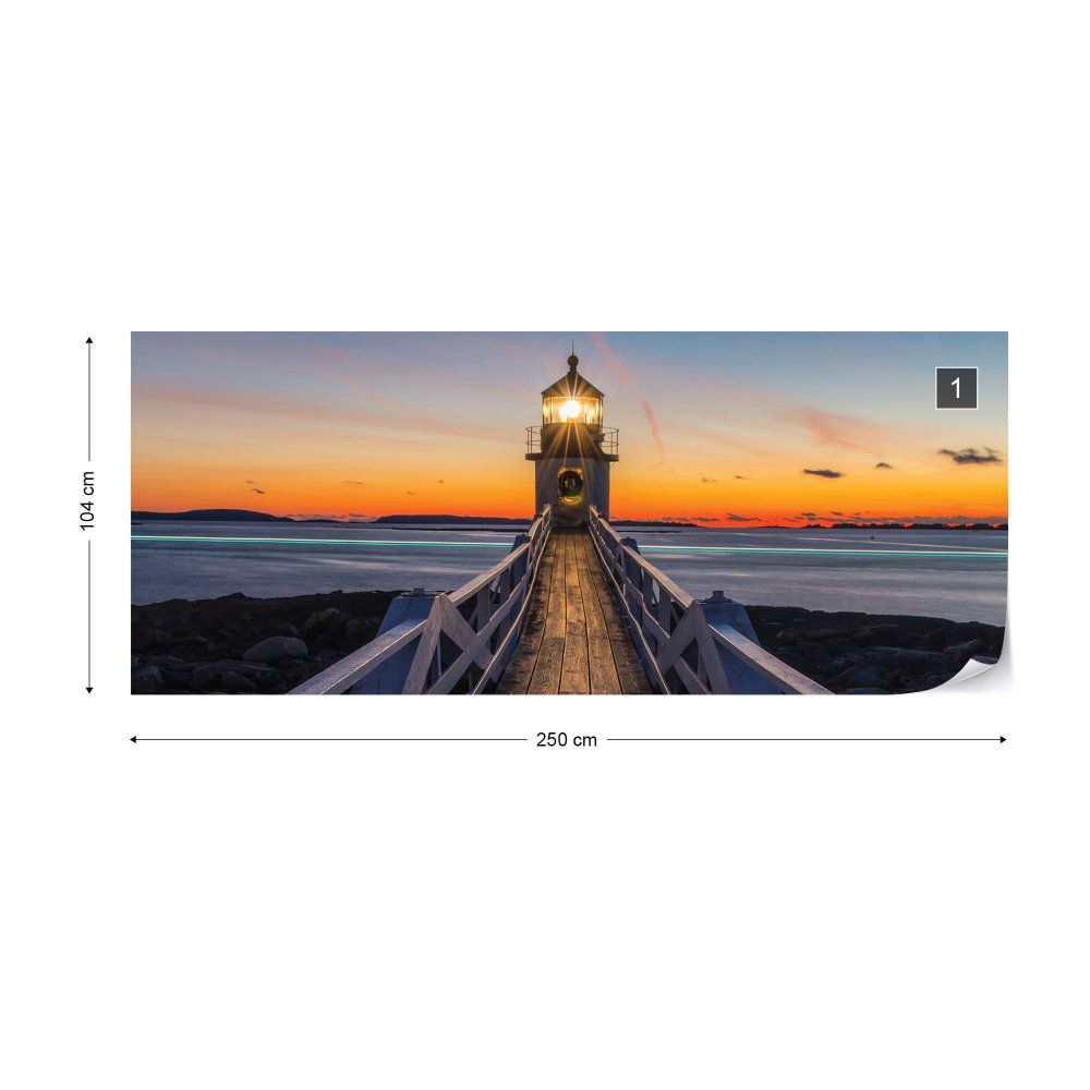 Fototapeta GLIX - Lighthouse At Sunset + lepidlo ZDARMA Vliesová tapeta  - 250x104 cm - GLIX DECO s.r.o.