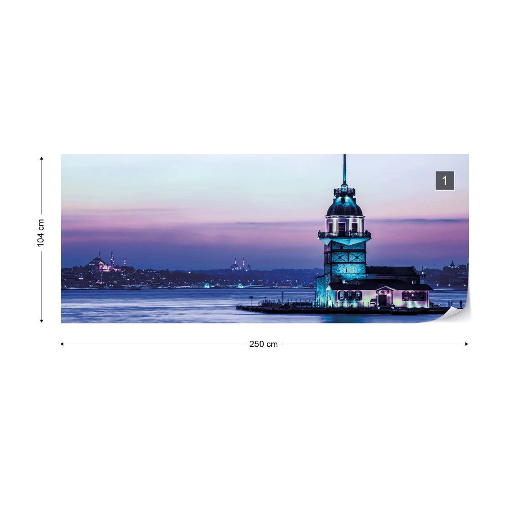 Fototapeta GLIX - Maiden Tower Istanbul Sunset + lepidlo ZDARMA Vliesová tapeta  - 250x104 cm - GLIX DECO s.r.o.