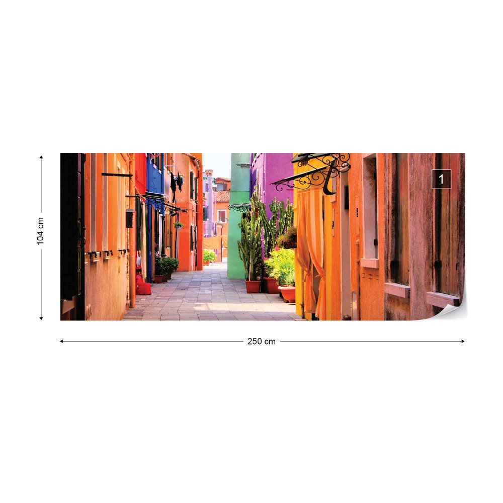 Fototapeta GLIX - Old Colourful Street + lepidlo ZDARMA Vliesová tapeta  - 250x104 cm - GLIX DECO s.r.o.
