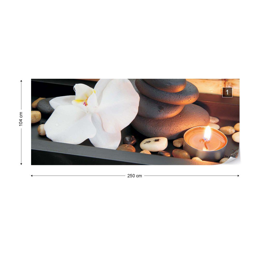 Fototapeta GLIX - Spa Pebbles And Flowers + lepidlo ZDARMA Vliesová tapeta  - 250x104 cm - GLIX DECO s.r.o.