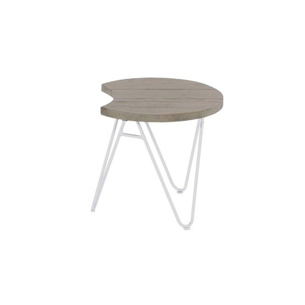 Zahradní stolek z teakového dřeva Hartman Sophie Half Moon, ø 50 cm - Bonami.cz