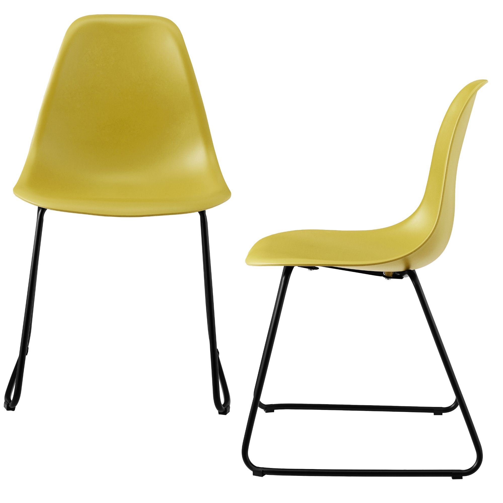 [en.casa] Židle 2x AANE-1204 hořčicově žlutá - H.T. Trade Service GmbH & Co. KG