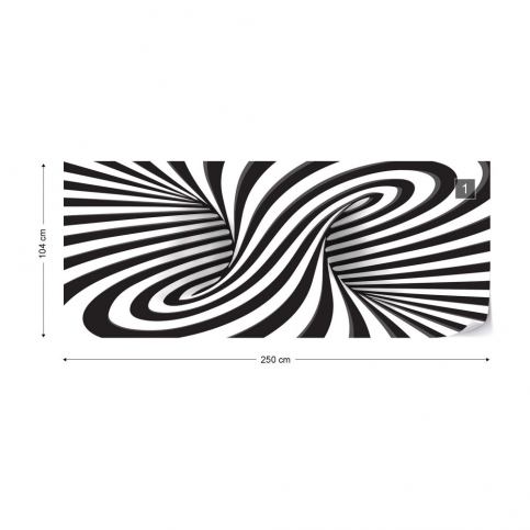 GLIX Fototapeta - 3D Black And White Twister Vliesová tapeta  - 250x104 cm - GLIX DECO s.r.o.