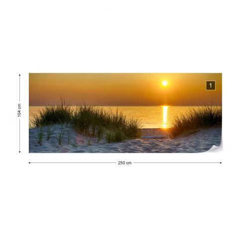 GLIX Fototapeta - Beach Sunset II. Vliesová tapeta  - 250x104 cm - GLIX DECO s.r.o.