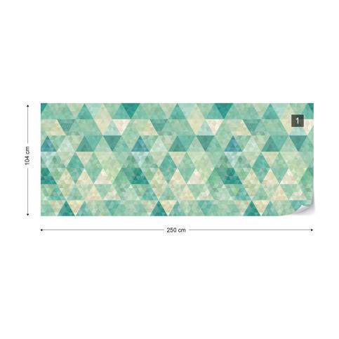 GLIX Fototapeta - Green Modern Geometric Pattern Vliesová tapeta  - 250x104 cm - GLIX DECO s.r.o.