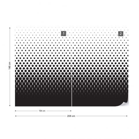 GLIX Fototapeta - Halftone Dots Pattern Black And White Vliesová tapeta  - 208x146 cm - GLIX DECO s.r.o.