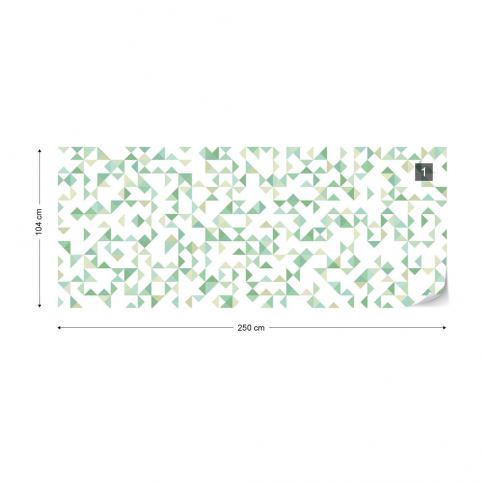 GLIX Fototapeta - Modern Geometric Pattern Green Vliesová tapeta  - 250x104 cm - GLIX DECO s.r.o.