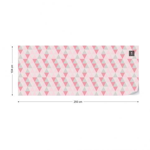 GLIX Fototapeta - Modern Geometric Pink Triangle Pattern Vliesová tapeta  - 250x104 cm - GLIX DECO s.r.o.