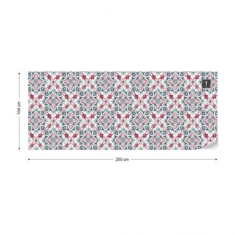 GLIX Fototapeta - Vintage Tiles Pattern III. Vliesová tapeta  - 250x104 cm - GLIX DECO s.r.o.