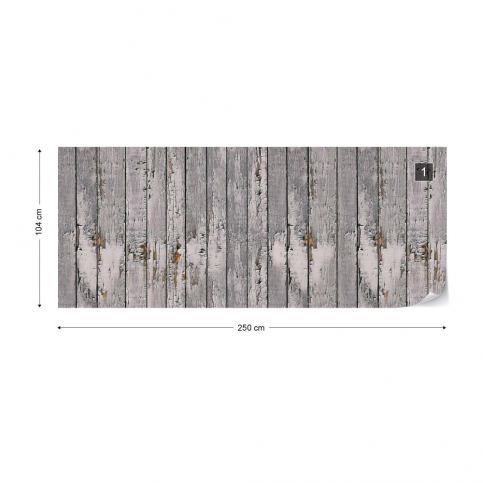 GLIX Fototapeta - Worn Rustic Wood Plank Texture Vliesová tapeta  - 250x104 cm - GLIX DECO s.r.o.