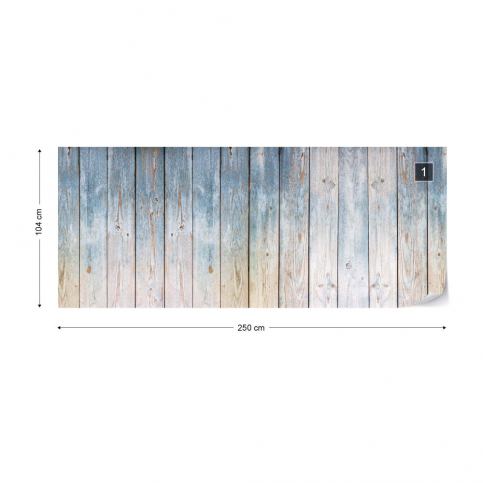 GLIX Fototapeta - Worn Wood Planks Texture Vliesová tapeta  - 250x104 cm - GLIX DECO s.r.o.
