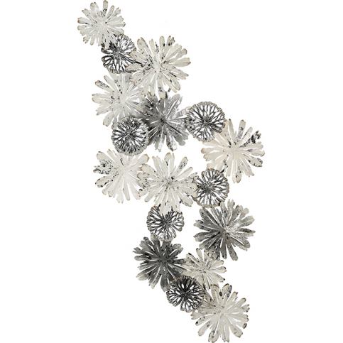 Papillon Květinová nástěnná dekorace, 150 cm, bílá, stříbrná, kovová, vzdušný design Barva: vícebare - M DUM.cz