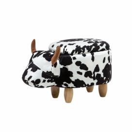 Čalouněná stolička černo/bílá COW