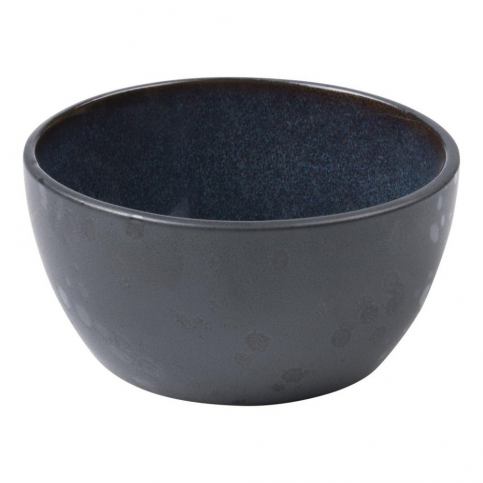 Černá kameninová miska s vnitřní glazurou v tmavě modré barvě Bitz Mensa, průměr 10 cm - Bonami.cz