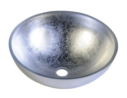 Umyvadlo na desku Sapho Murano 40x40 cm stříbrná bez otvoru pro baterii, bez přepadu AL5318-52 - Siko - koupelny - kuchyně