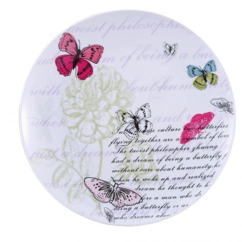 Porcelánový talíř Bergner Pink Butterfly, 27 cm - Bonami.cz