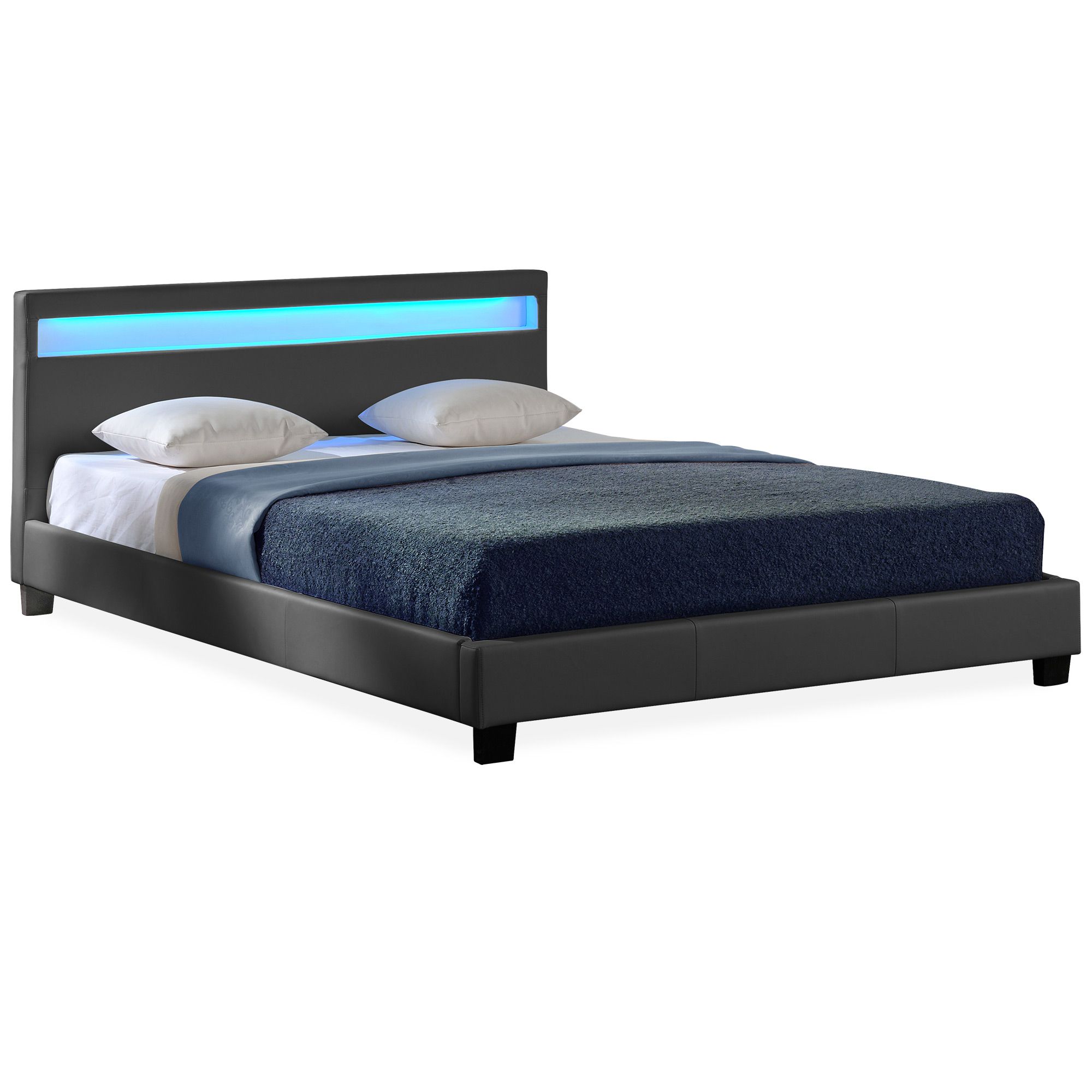 Corium® Moderní manželská postel HTB-1059 140x200 cm tmavě šedá - H.T. Trade Service GmbH & Co. KG