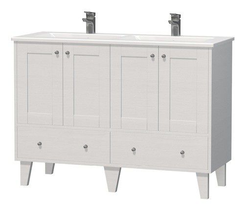 Koupelnová skříňka s dvojumyvadlem Naturel Provence 120x46 cm bílá PROVENCE120BT - Siko - koupelny - kuchyně
