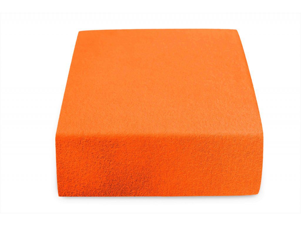 Jersey prostěradlo oranžové 180x200 cm - Výprodej Povlečení