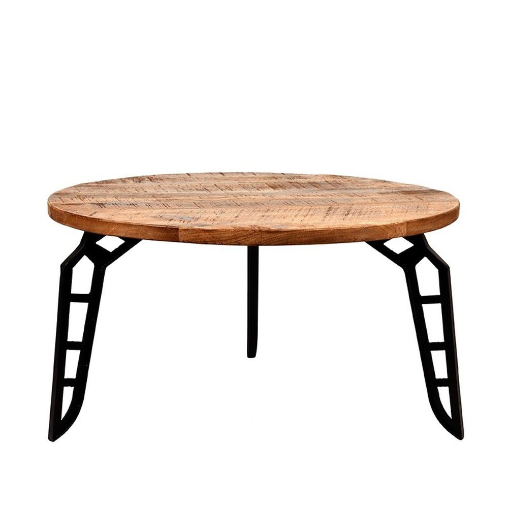 Konferenční stolek s deskou z mangového dřeva LABEL51 Flintstone, ⌀ 80 cm - Bonami.cz